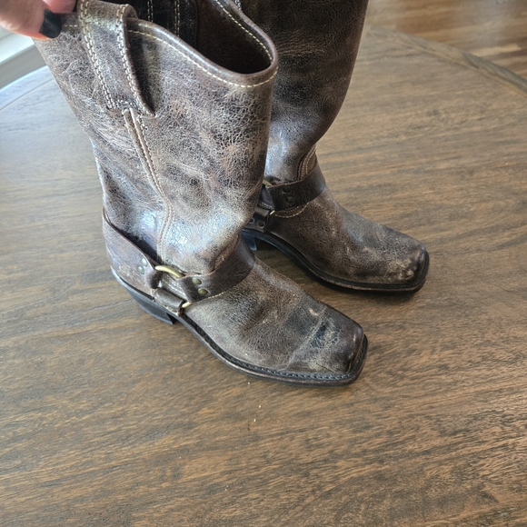 Frye Distressed Brown Harness Boots - Picture 5 of 7